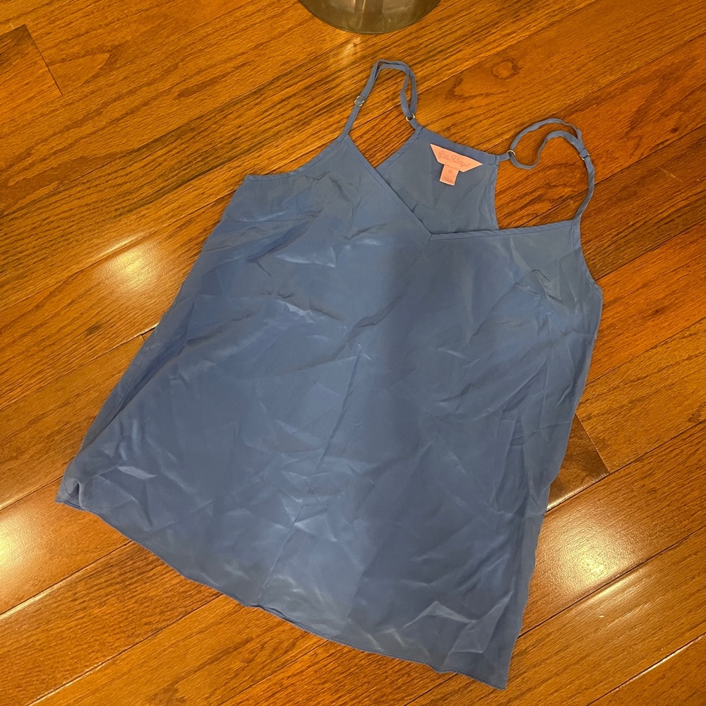 Lilly Pulitzer 100% Silk Blue Camisole Tank Top Women's Size XS